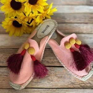 Soludos Canvas Mules with Tassels Size 5.5